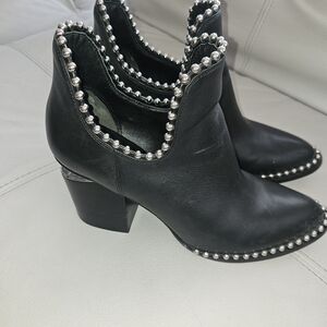Alexander Wang Black Ankle Boots with Silver Studs